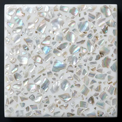 Illustration of pearl oyster terrazzo