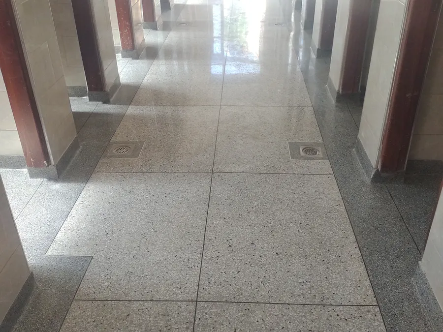 Polished terrazzo corridor at St. Josephs Girls Nsambya